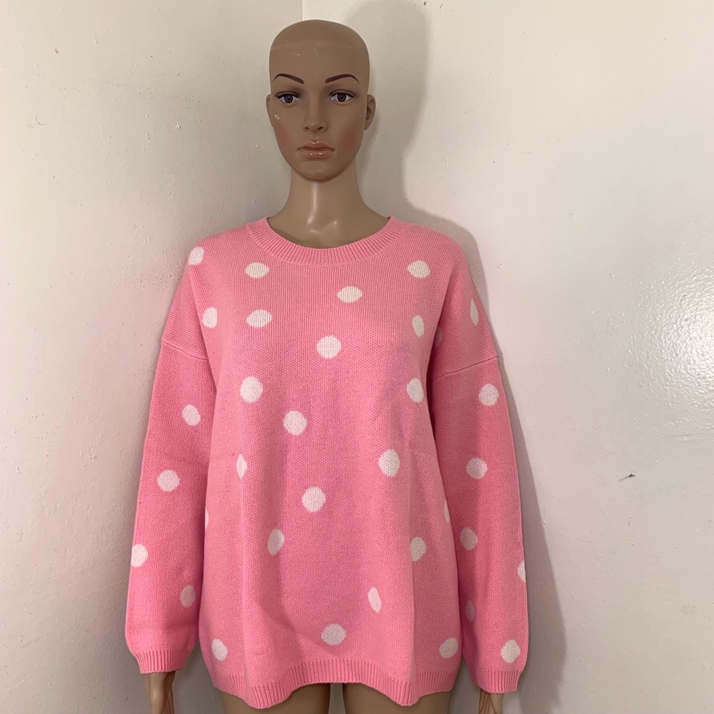 The Script Sweater Cashmere Polka Dot New Sz S - Picture 2 of 5